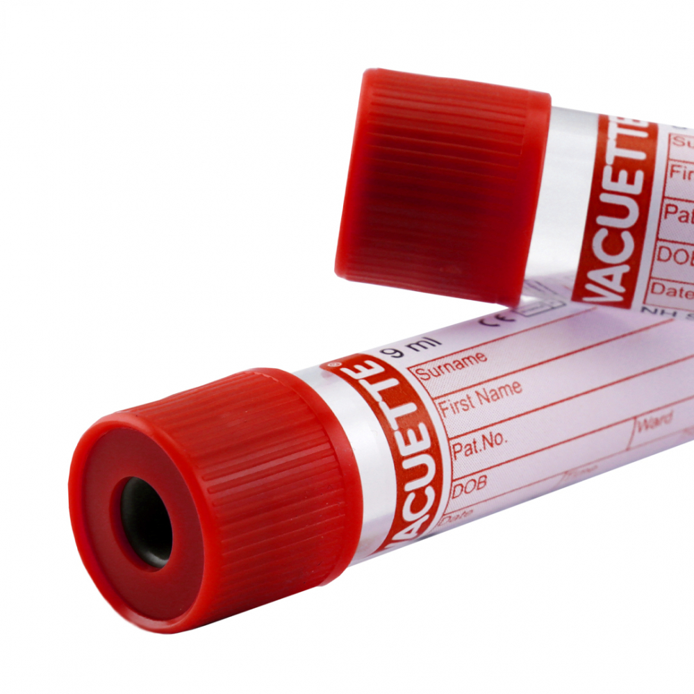 Пробирки Vacuette, красные 16*100mm, 9 ml, упаковка 50 шт