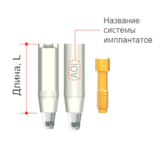 картинка Абатмент Scan Abutment d= 4.0 L= 9 mm короткий от магазина implantshop.ru