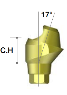 Абатмент угловой Multi-unit, H=2.5  угол=17 с шестигранником MUAARH1725LC