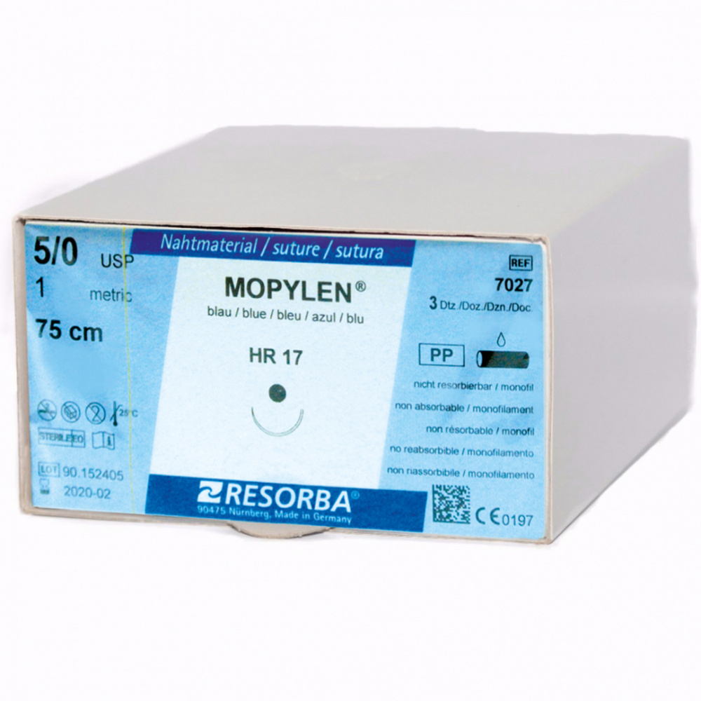 Мопилен HR 17 1 ЕР 5-0 USP 0.75 m. 3. 36шт. 7027