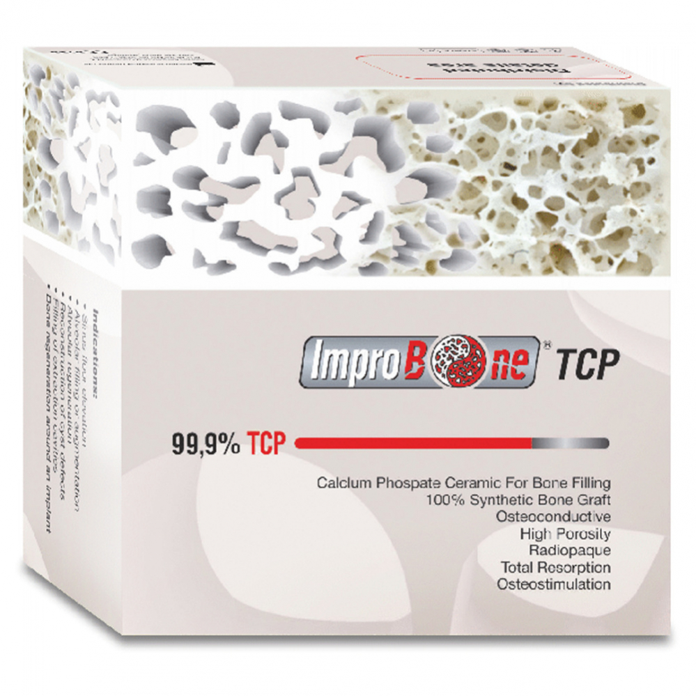 картинка Остеопластический материал IMPRO BONE TCP 0.5 - 1 mm 1g x 5 штук от магазина implantshop.ru